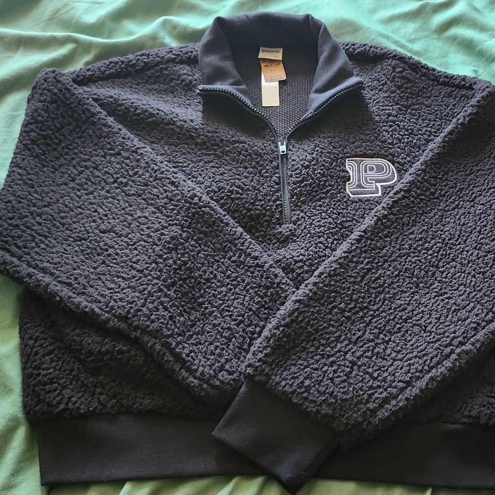 Victoria's Secret Black Zip Up Sweater